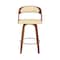 Armen Living Shelly 26" Counter Height Swivel Cream Faux Leather and Walnut Wood Bar Stool LCSHBACRWA26 - alternate 3